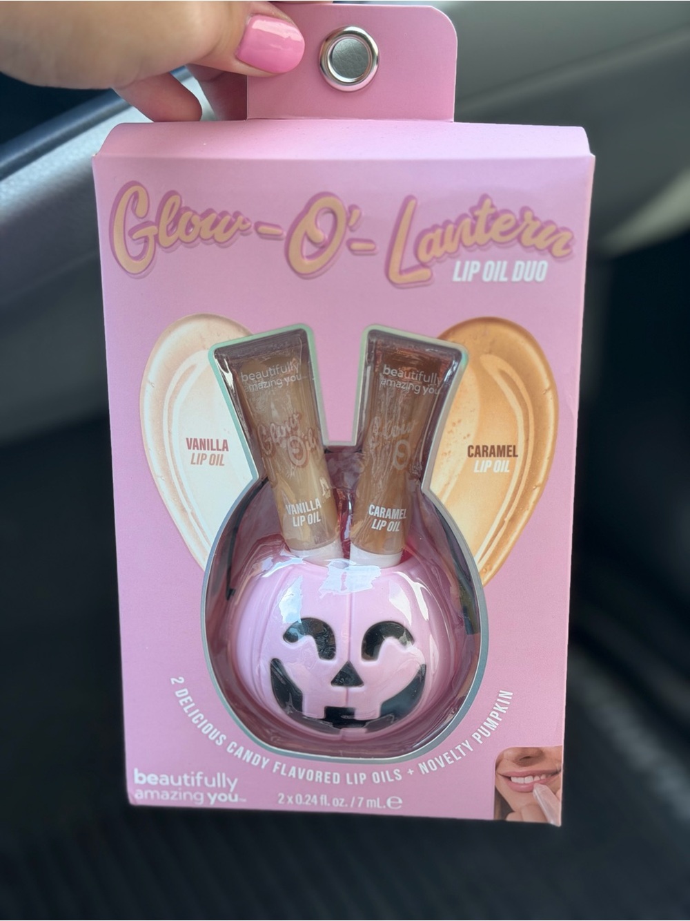 Glow-O-Lantern Lip Oil Duo - Pink (Vanilla & Caramel)